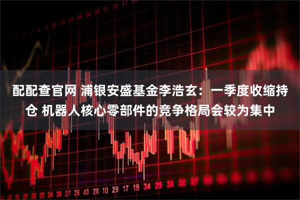 配配查官网 浦银安盛基金李浩玄：一季度收缩持仓 机器人核心零部件的竞争格局会较为集中